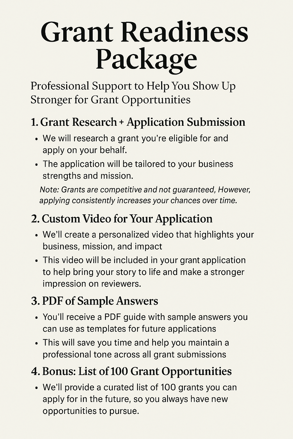 Grant Readiness Package